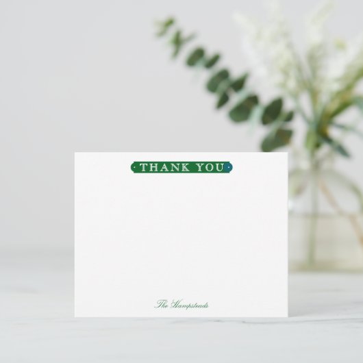 Family or Couples Formal Forest Green Stationery サンキューカード (スタンド正面)
