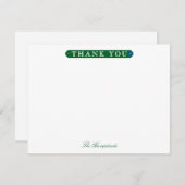 Family or Couples Formal Forest Green Stationery サンキューカード (正面/裏面)