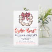 Family Oyster Roast Oyster Wreath Plaid Ribbon  招待状 (スタンド正面)