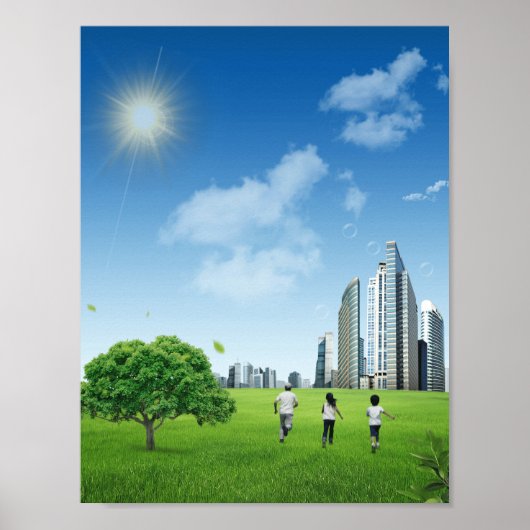 Family Park Skyline Frutiger Aero ポスター (正面)