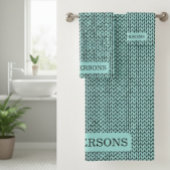 Family Personalized Knit Pattern Towel Set バスタオルセット