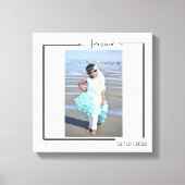 Family Personalized Photo and Text Typography キャンバスプリント (正面)