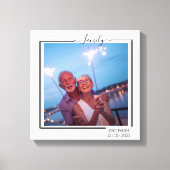 Family Personalized Photo and Text Typography キャンバスプリント (正面)