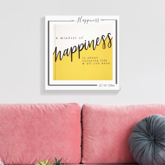 Family Personalized Photo and Text Typography キャンバスプリント (インサイチュ (リビング))