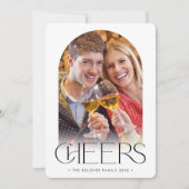 FAMILY PHOTOかわいいミニマルなアーチ応援カップル 案内状 (正面)