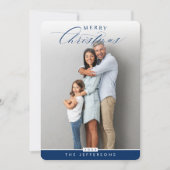 FAMILY PHOTO書道モダンはネイビーブルーをオーバーレイ シーズンカード (正面)