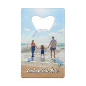Family Photo Bottle Opener Personalized Text  クレジットカード栓抜き (正面)