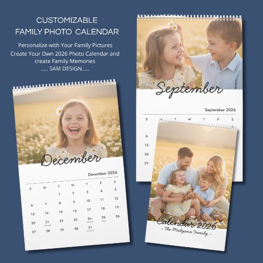 Family Photo Calendar 2026 – A Year Full of Love カレンダー
