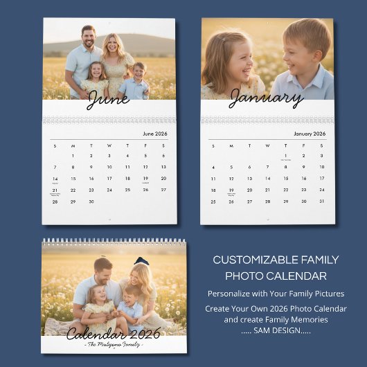 Family Photo Calendar 2026 – A Year Full of Love カレンダー