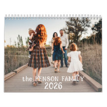 Family Photo Calendar 2026 with 12 Monthly Photos