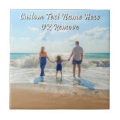 Family Photo Ceramic Tile Personalized Text タイル (正面)