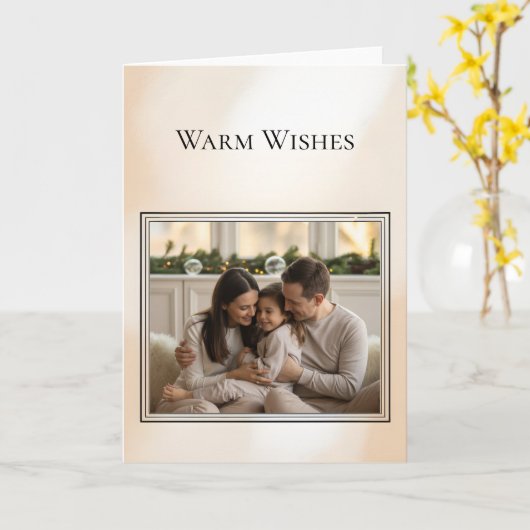 Family Photo Christmas Card カード (黄色い花)