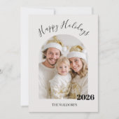 Family Photo Christmas Card | Happy Holidays シーズンカード (正面)