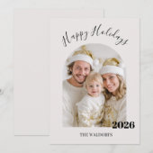 Family Photo Christmas Card | Happy Holidays シーズンカード (正面/裏面)
