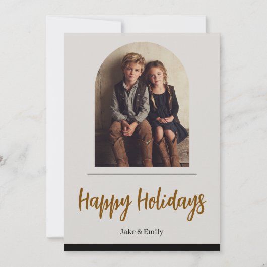 Family Photo Christmas Card | Happy Holidays シーズンカード (正面)