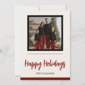 Family Photo Christmas Card | Happy Holidays シーズンカード (正面)