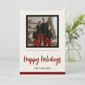 Family Photo Christmas Card | Happy Holidays シーズンカード (スタンド正面)