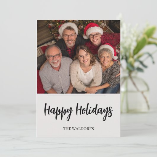 Family Photo Christmas Card | Happy Holidays シーズンカード (スタンド正面)