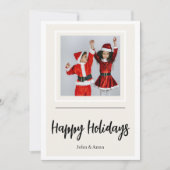 Family Photo Christmas Card | Happy Holidays シーズンカード (正面)