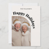 Family Photo Christmas Card | Happy Holidays シーズンカード (正面)