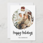 Family Photo Christmas Card | Happy Holidays シーズンカード (正面)