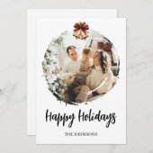 Family Photo Christmas Card | Happy Holidays シーズンカード (正面/裏面)