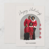 Family Photo Christmas Card | Happy Holidays シーズンカード (正面/裏面)