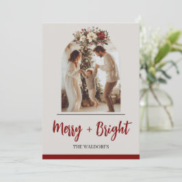 Family Photo Christmas Card | Merry + Bright シーズンカード