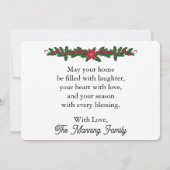 Family Photo Christmas Card with Holiday Blessing シーズンカード (裏面)