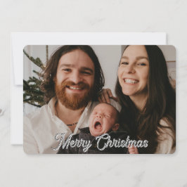 Family Photo Christmas Card with Holiday Blessing シーズンカード