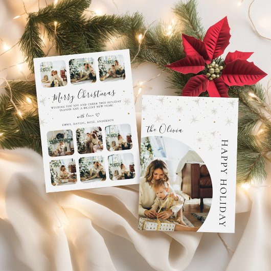 Family Photo Christmas Holiday Card Minimalist シーズンカード