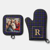 Family Photo Christmas Plaid Personalized Monogram 鍋つかみ&鍋敷きセット (正面)