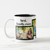 Family Photo Collage - 4 Photos and Custom Text ツートーンマグカップ (左)