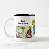 Family Photo Collage - 4 Photos and Custom Text ツートーンマグカップ (左)