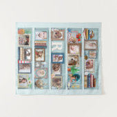 Family Photo Collage Beach Bookcase Personalized タペストリー (正面(横))
