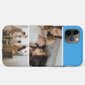 Family Photo Collage blue 2 Picture Case-Mate iPhoneケース (裏面(横))