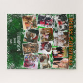 Family Photo Collage Christmas Tree Name Template ジグソーパズル (横)