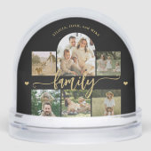 Family photo collage elegant gold script keepsake (正面)