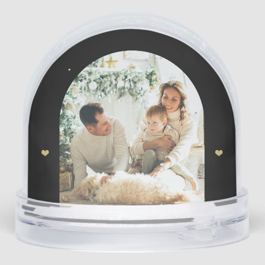 Family photo collage elegant gold script keepsake (裏面)