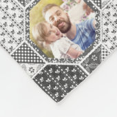 Family Photo Collage Gray Quilt Look 35写真Lg Sm フリースブランケット (角)