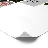 Family Photo Collage Heart 17 Pictures Name White ポスター (角)