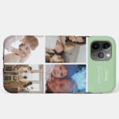 Family Photo Collage light green 4 Picture Case-Mate iPhoneケース (裏面(横))