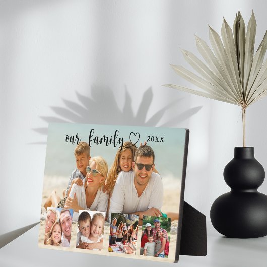 Family photo collage love heart script フォトプラーク