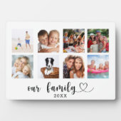 Family photo collage love heart script フォトプラーク (正面)