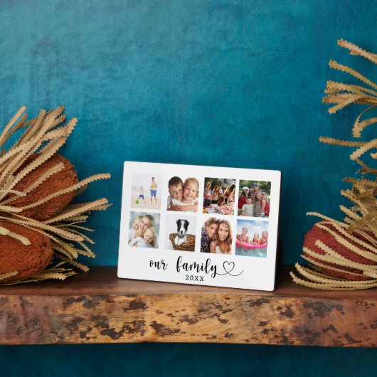 Family photo collage love heart script フォトプラーク (側面)