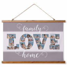 FAMILY Photo Collage Love Script モダン Keepsake