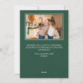 Family Photo Collage Merry Christmas Green  シーズンカード (裏面)