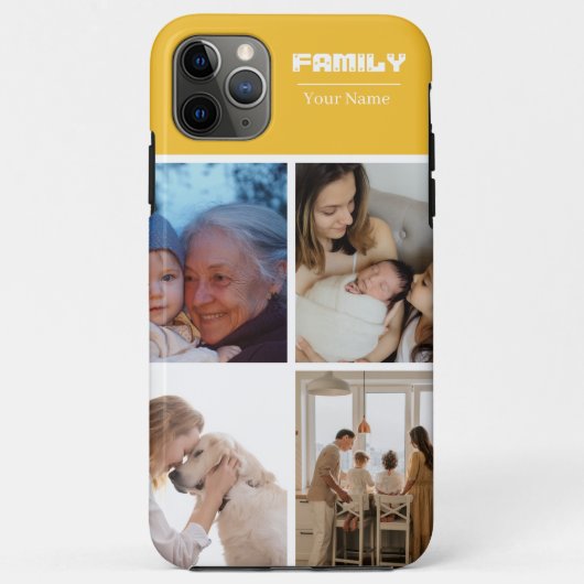 Family Photo Collage orange  4 Picture  Case-Mate iPhoneケース (裏面)