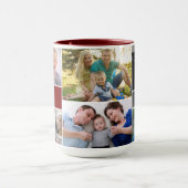 Family Photo Collage Personalized Reunion Red マグカップ (中央)