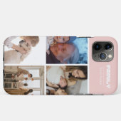 Family Photo Collage pink 4 Picture Case-Mate iPhoneケース (裏面(横))